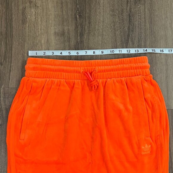 ADIDAS X Jeremy Scott Velour Mini Skirt Orange Y2K Collab Sz M - Picture 6 of 12